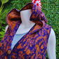 Womens Sleeveless Cardigan With Hood - Paisley Purple/Orange