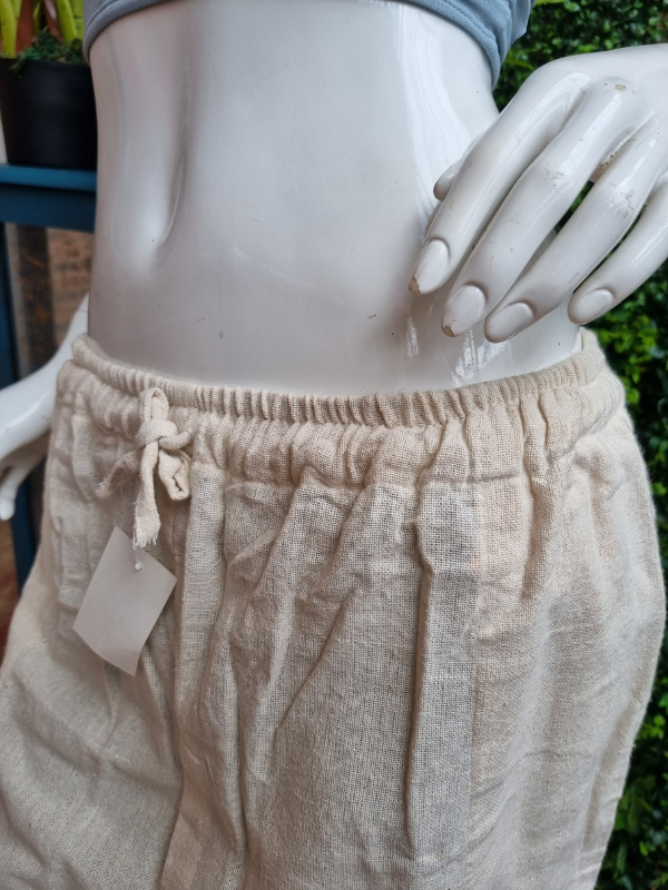 100% Undyed Natural Cotton Harem Pants - Loose Weave, Unisex