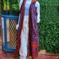 Womens Sleeveless Cardigan With Hood - Paisley Navy/Orange