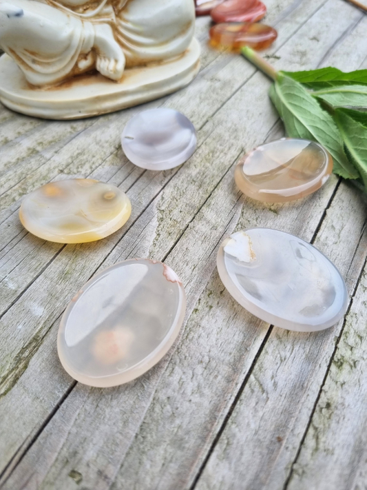 Flower Agate Worry Stone - For Personal Growth