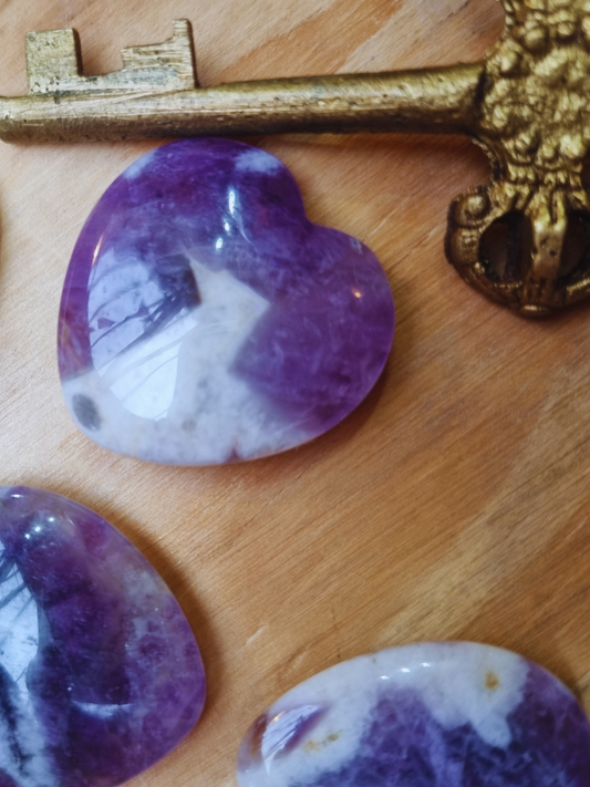 Amethyst Heart - Hand Carved Crystal