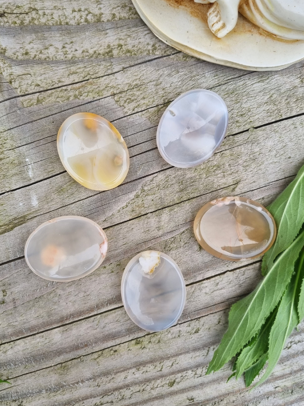 Flower Agate Worry Stone - For Personal Growth