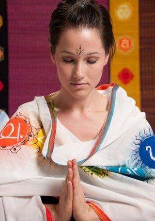 Hand Painted Chakra Meditation Wrap - 100% Cotton