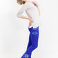 Lotus Yoga Pants - Hand Painted, Blue