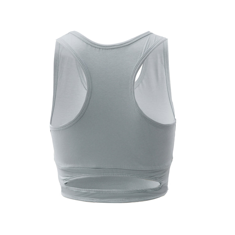Serenity Organic Yoga Crop Top - Blue, Longline, Racerback