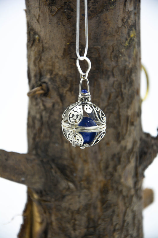 Silver 92.5% Crystal Cage Necklace