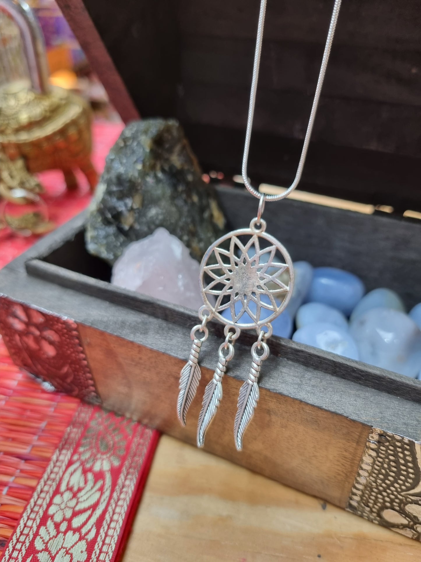 92.5% Silver Dreamcatcher Necklace with Chain