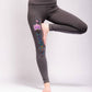 Synergy Chakra Grey Yoga Leggings - Cotton, Handpainted