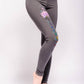 Synergy Chakra Grey Yoga Leggings - Cotton, Handpainted