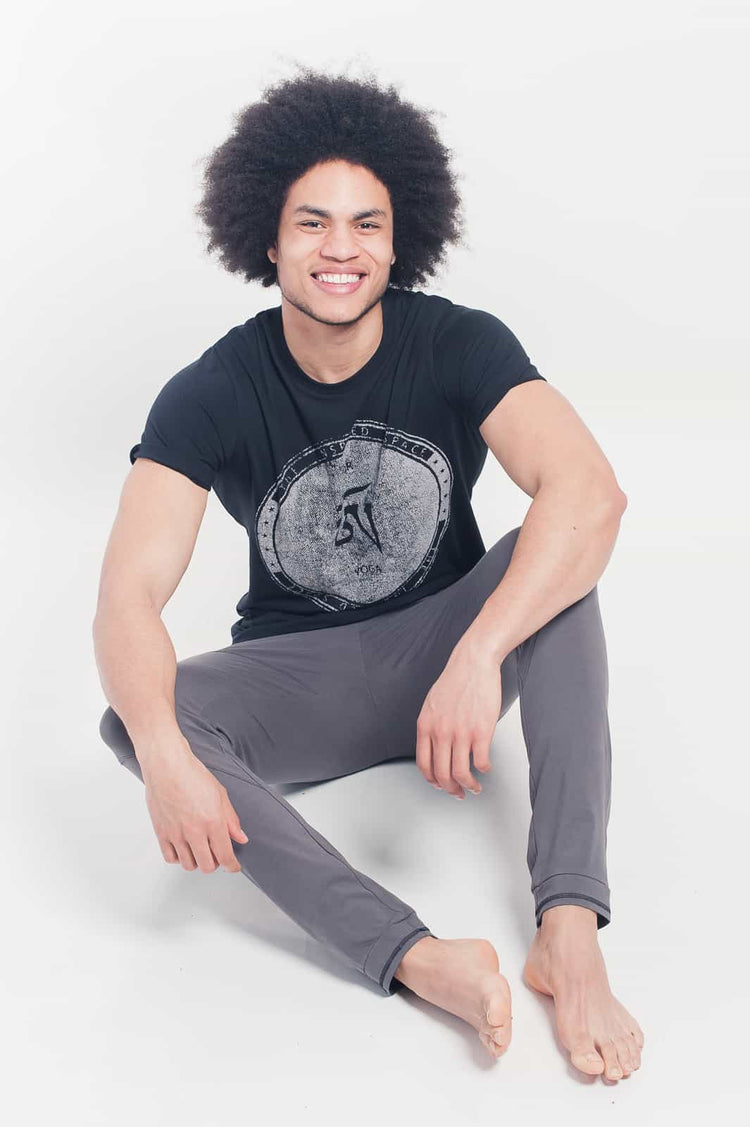 Tibetan Om T Shirt - Organic, Crew Inspired, Black