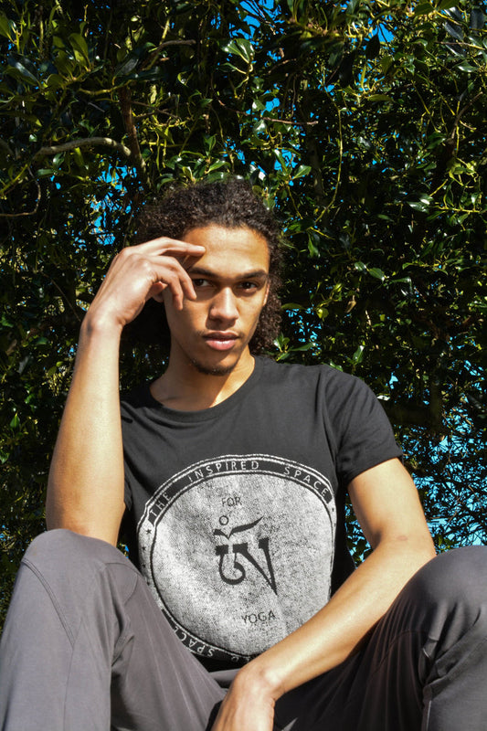 Tibetan Om T Shirt - Organic, Crew Inspired, Black