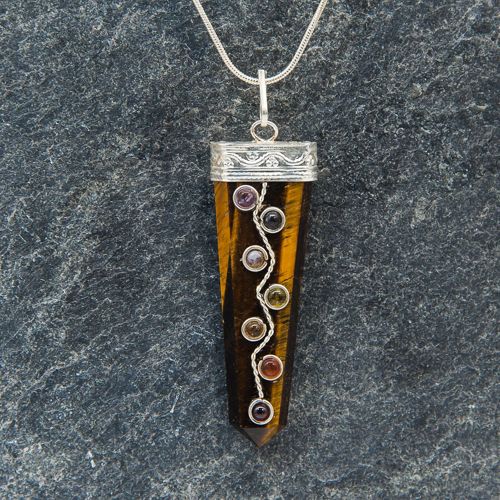 Tiger Eye with Multi Stones Necklace