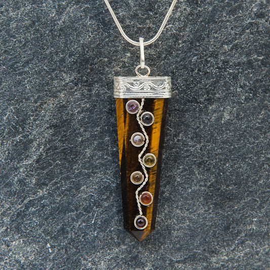Tiger Eye with Multi Stones Necklace