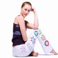 White Chakra Yoga Pants - Hand Painted, Boot Cut