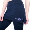 Women’s Buddha Mantra Skirt Leggings, Black, Handpainted
