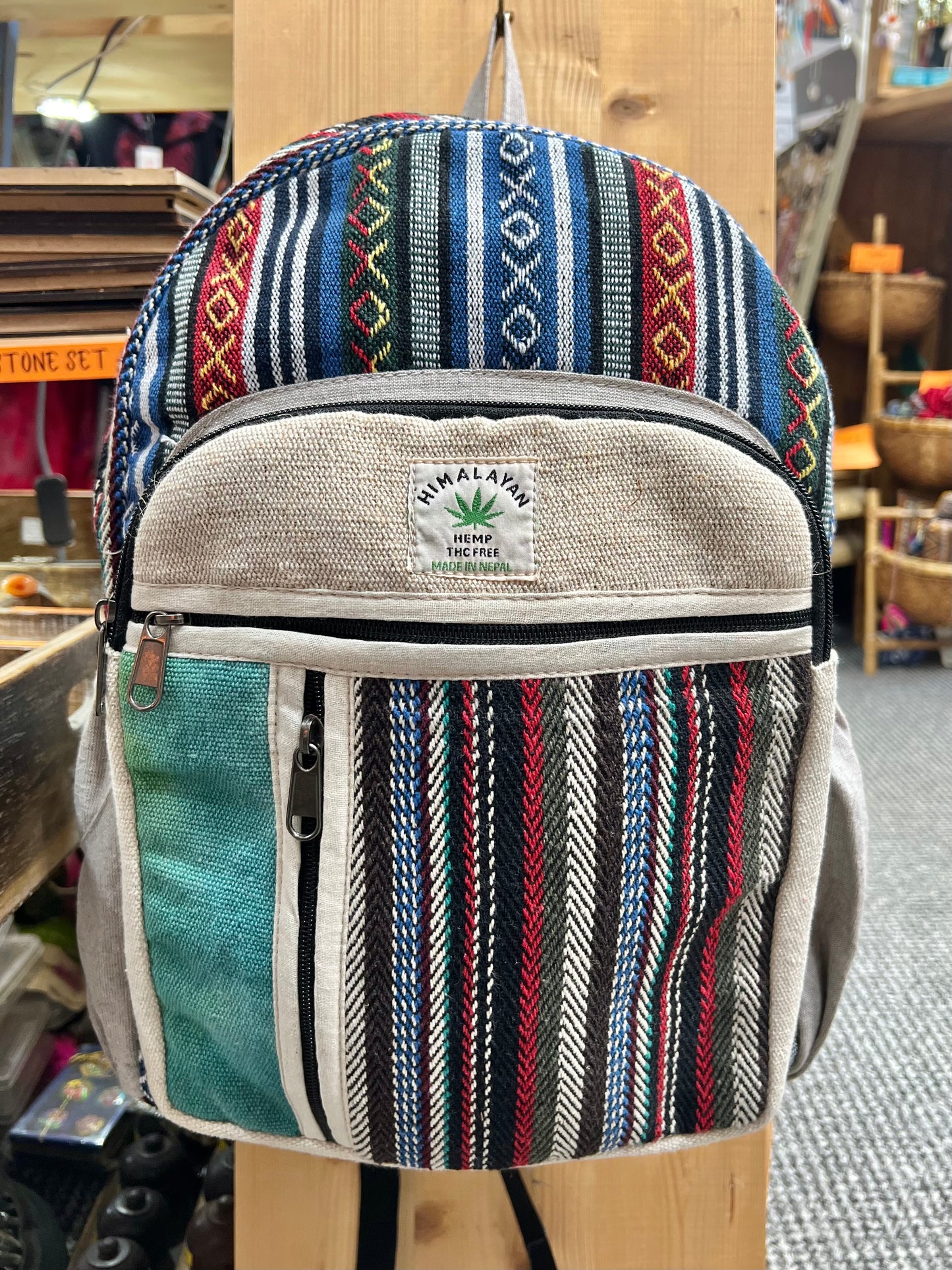 Hemp Backpack - Multicoloured - Made in Nepal