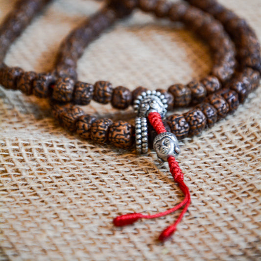 Wooden Bead Mala With Buddha