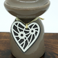 Eden Ceramic Oil Burner - Grey, Heart Design