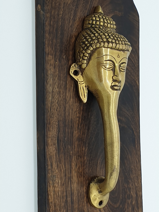 Buddha Head Door Handle - Handmade Traditional Nepalese Brass