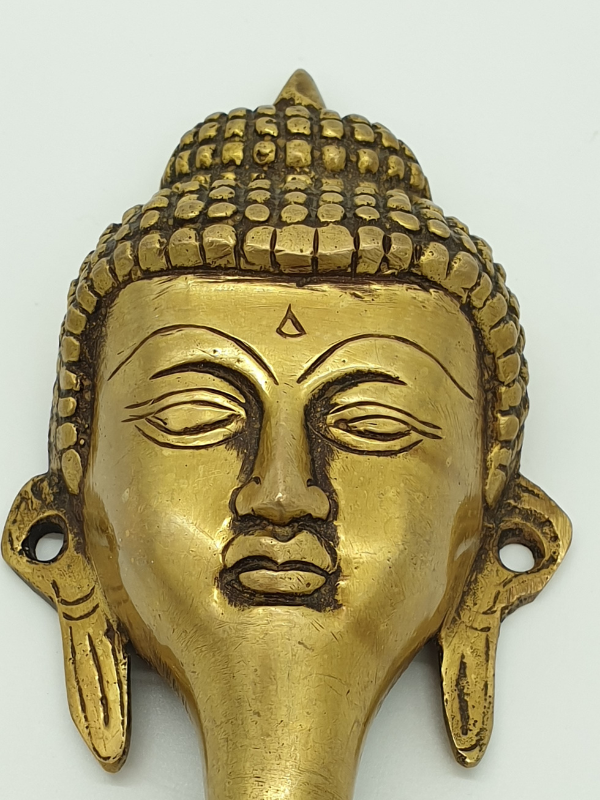 Buddha Head Door Handle - Handmade Traditional Nepalese Brass