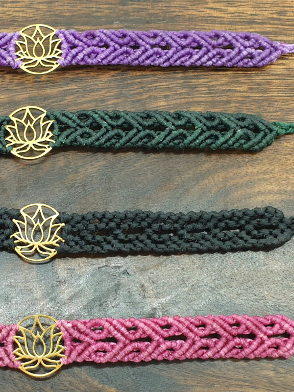 Macrame Lotus Yoga Bracelet Or Anklet - Random Colour