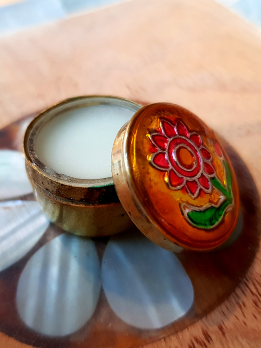 Natural Solid Perfume In Enamel Tin - Various Fragrances