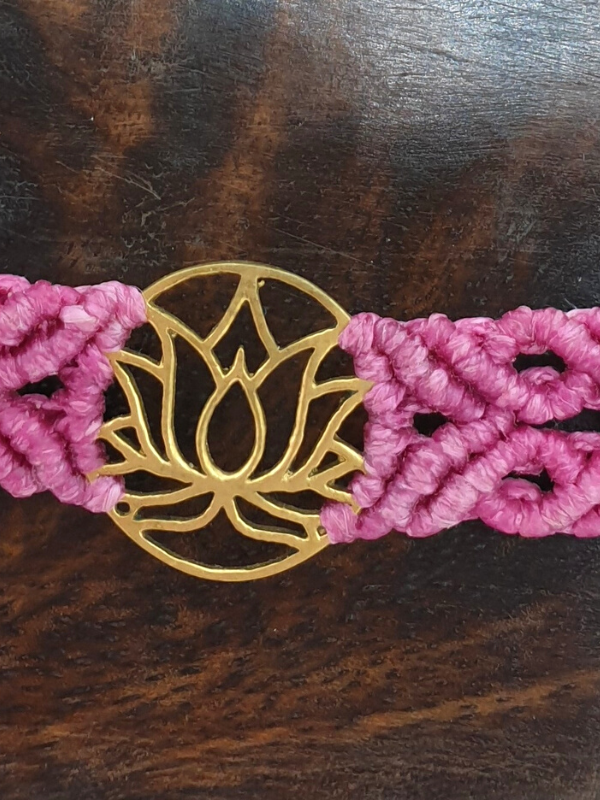 Macrame Lotus Yoga Bracelet Or Anklet - Random Colour