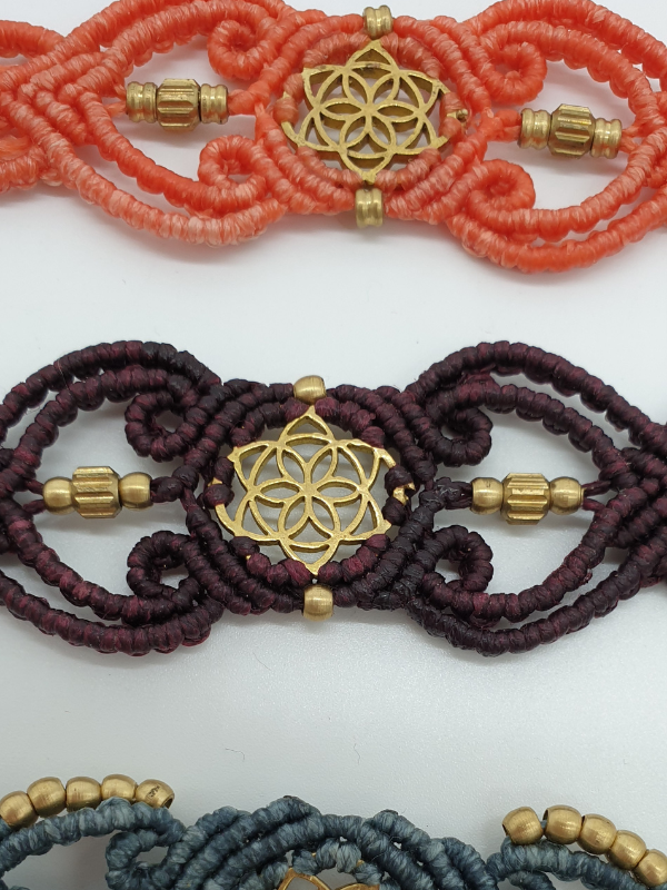 Macrame Flower Of Life Yoga Bracelet Or Anklet - Random Colour