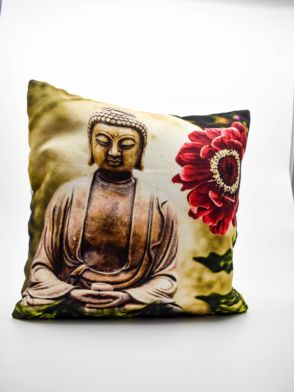 Buddha Cushion Cover - Buddha Statue Print 40cm